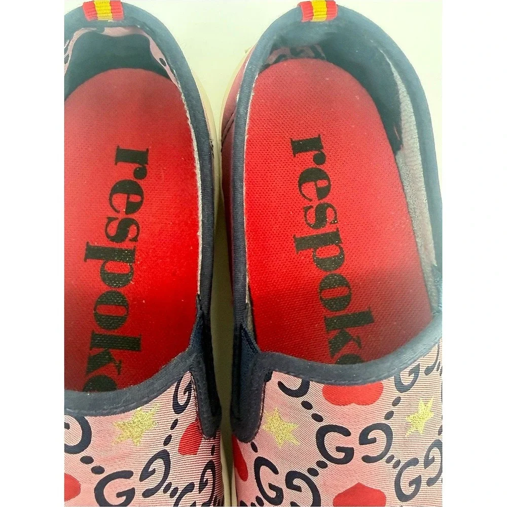 Respoke Gucci Silk Scarf Slip On Sneakers Pink Heart Star GG Monogram size‎ 6 36